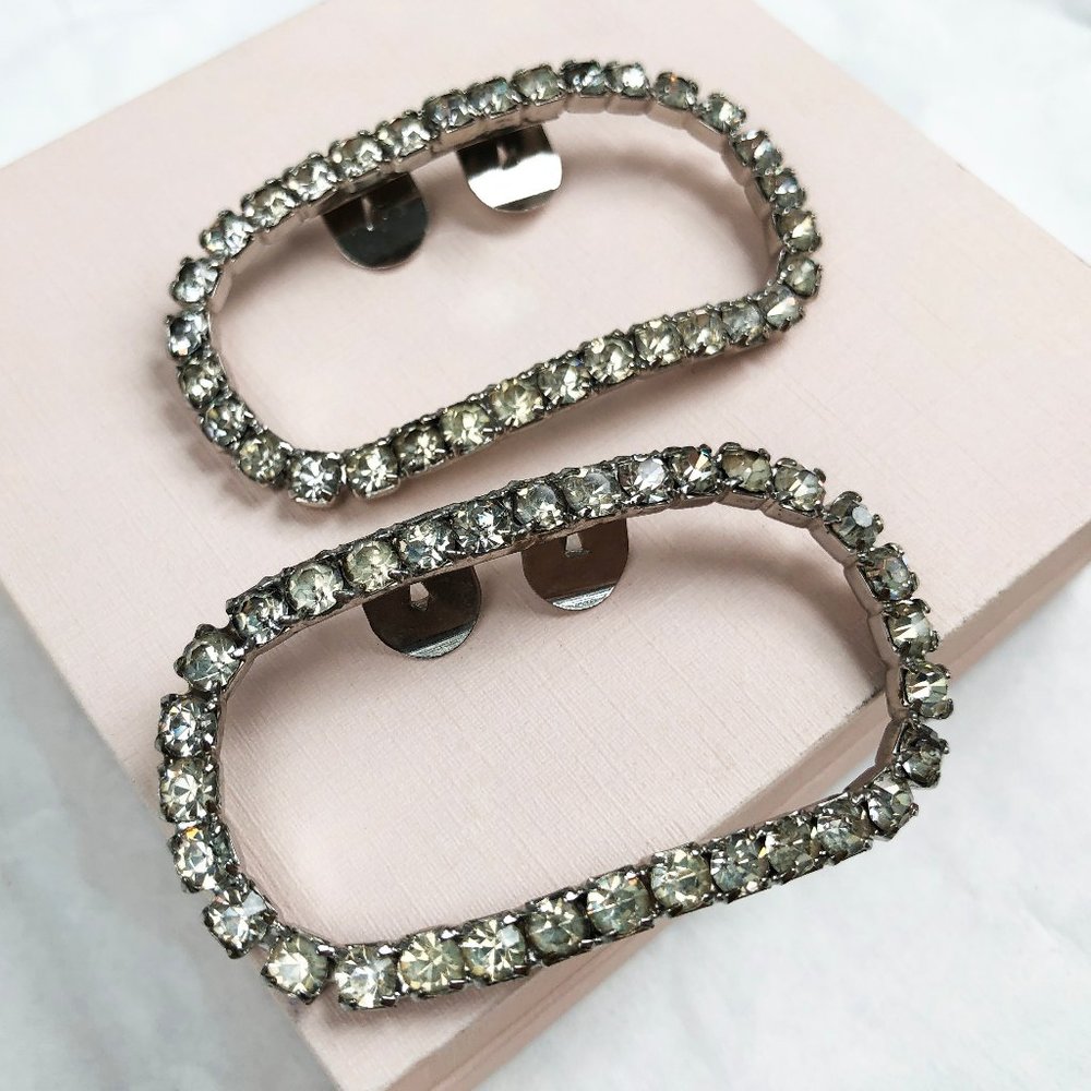 Rhinestone  shoe clips, clear crystal shoe accessory bridal